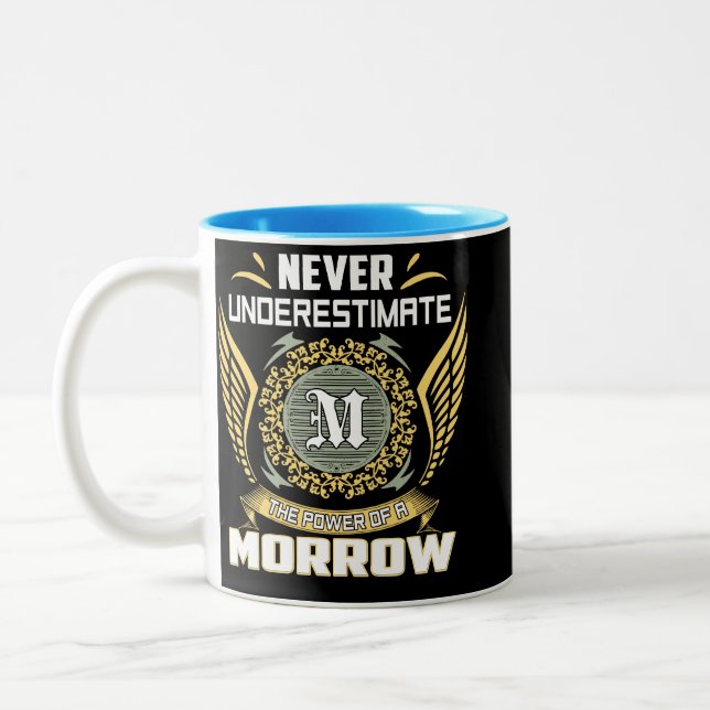 Never Underestimate The Power Of A Morrow Two-Tone Coffee Mug (Left)