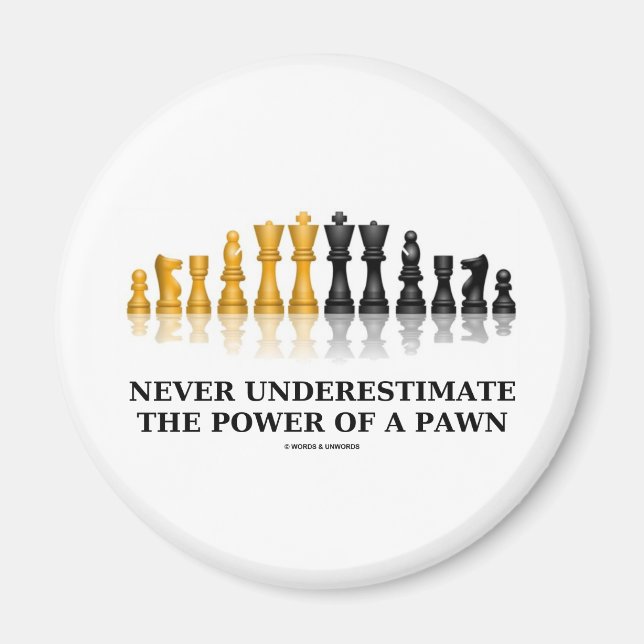 Never Underestimate The Power Of A Pawn (Chess) Magnet (Front)