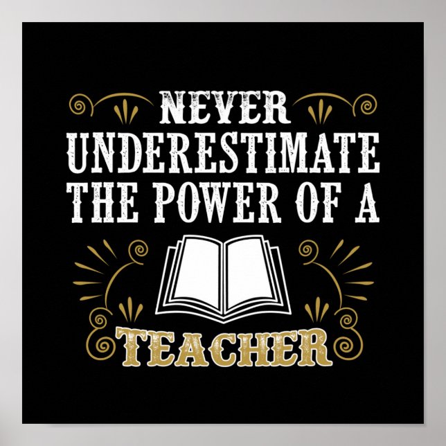 Never Underestimate The Power Of A Teacher Poster (Front)
