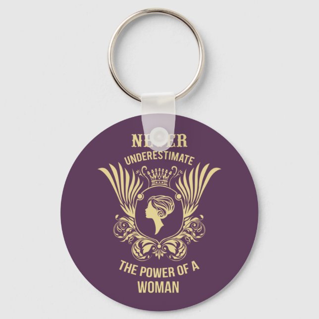 Never underestimate the power of a woman key ring (Front)
