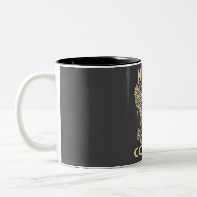Never Underestimate The Power Of Combs Two-Tone Coffee Mug (Left)