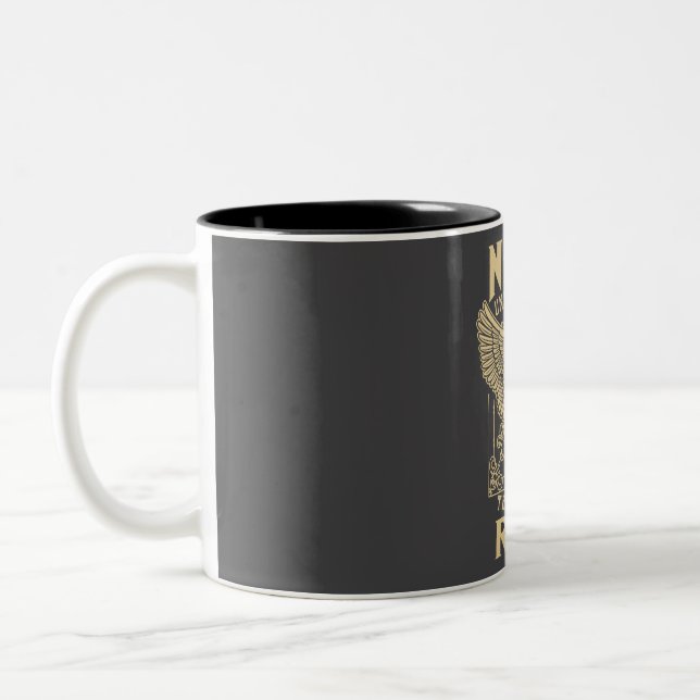 Never Underestimate The Power Of Rust Two-Tone Coffee Mug (Left)