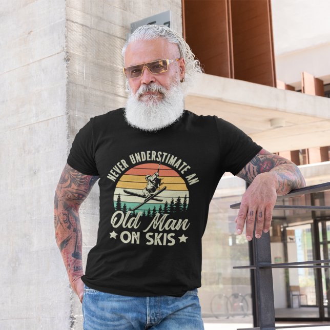 Never Understimate an Old Man On Skis funny Ski T-Shirt (Creator Uploaded)