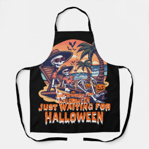 Never Waiting for Halloween Skeleton Apron