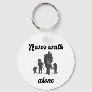 Never Walk Alone – Rustic Animal Lover  Key Ring