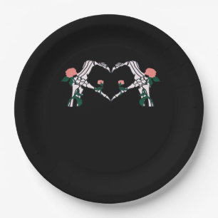 Never Wilts – Skeleton Hands Roses  Paper Plate