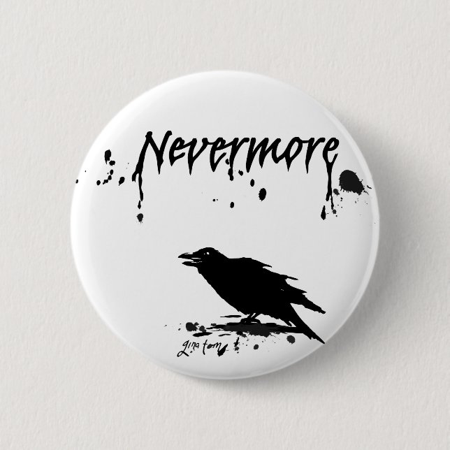 Nevermore 6 Cm Round Badge (Front)