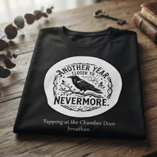 Nevermore Black Silhouette Raven Birthday T-Shirt