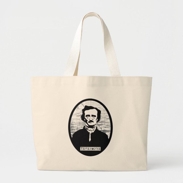Nevermore Edgar Allan Poe Large Tote Bag (Front)