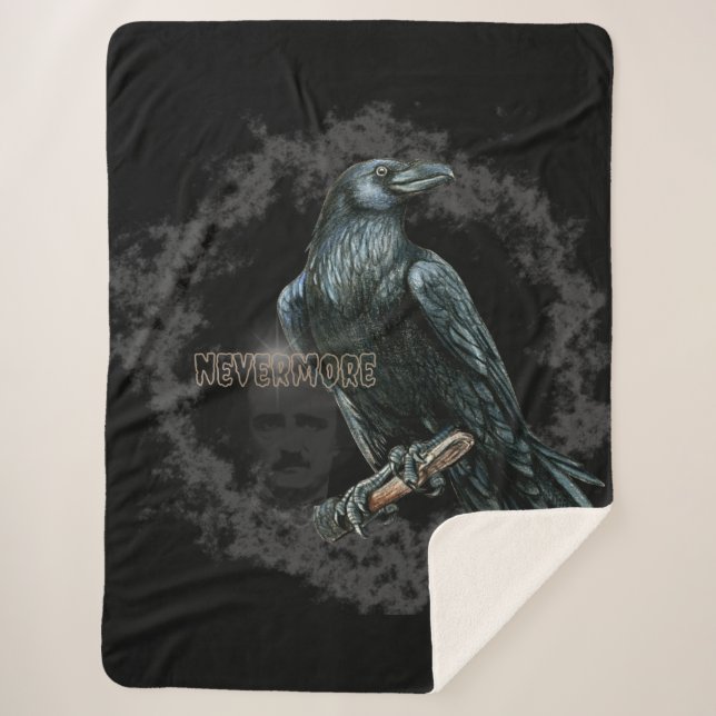 Nevermore - Edgar Allen Poe Sherpa Blanket (Front)