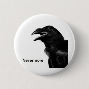 Nevermore Raven 6 Cm Round Badge