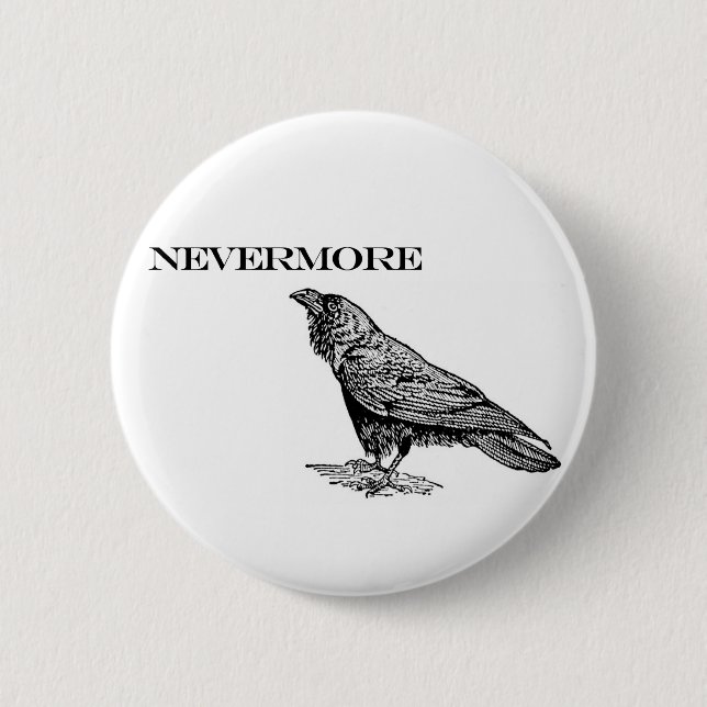 Nevermore Raven 6 Cm Round Badge (Front)