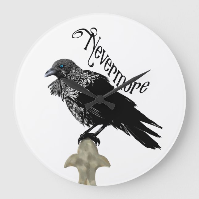 Nevermore Raven Large Clock (Front)
