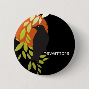 Nevermore - Raven & Moon by Poe 6 Cm Round Badge