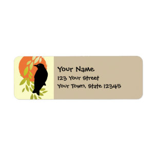 Nevermore - Raven & Moon by Poe Return Address Label