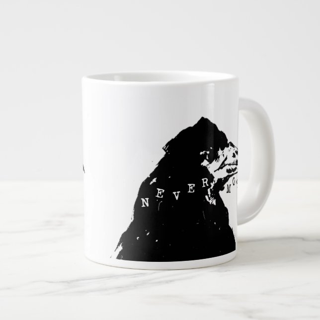 Nevermore Raven of Edgar Allan Poe Large Coffee Mug (Front Right)