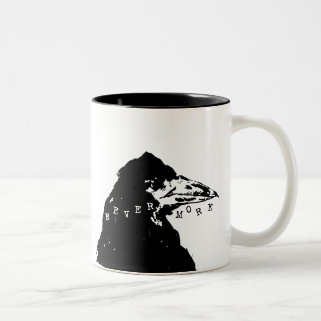 Nevermore Raven of Edgar Allan Poe Two-Tone Coffee Mug (Right)