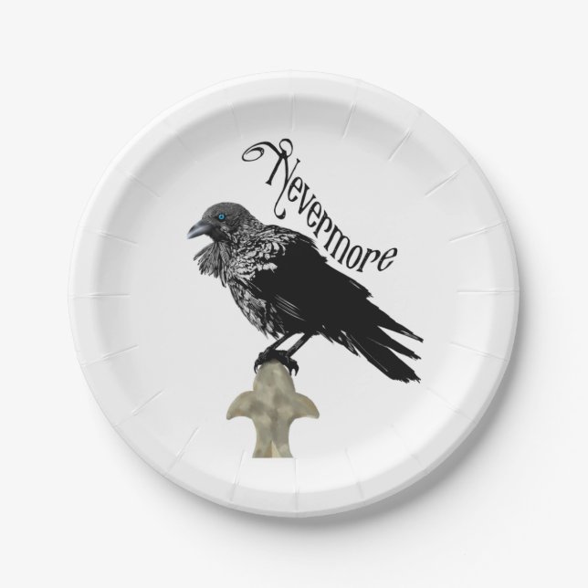 Nevermore Raven Paper Plate (Front)