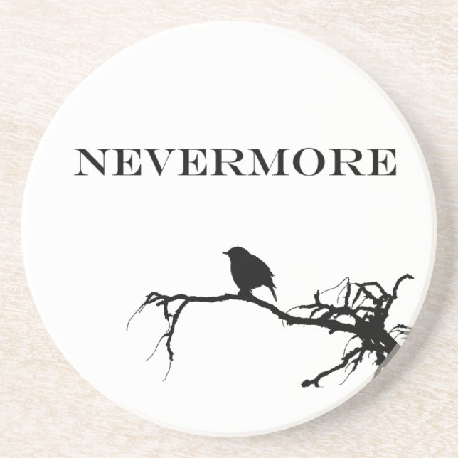 Nevermore Raven Poem Edgar Allan Poe Design Coaster (Front)