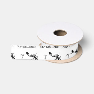 Nevermore Raven Poem Edgar Allan Poe Design Satin Ribbon