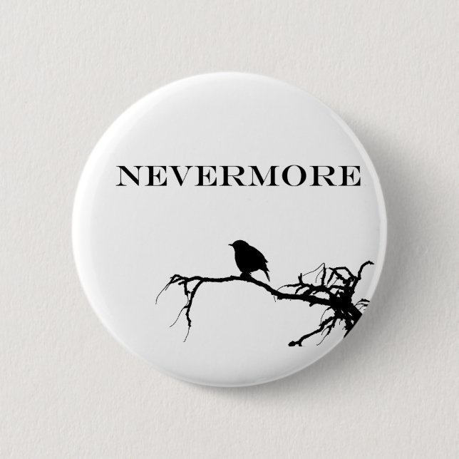 Nevermore Raven Poem Edgar Allan Poe Quote 6 Cm Round Badge (Front)