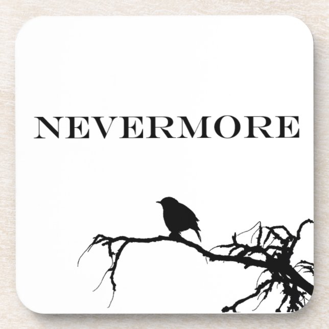 Nevermore Raven Poem Edgar Allan Poe Quote Coaster (Front)