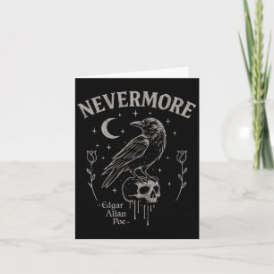 Nevermore Raven Skull Art, Gothic Edgar Allan Poe  Card