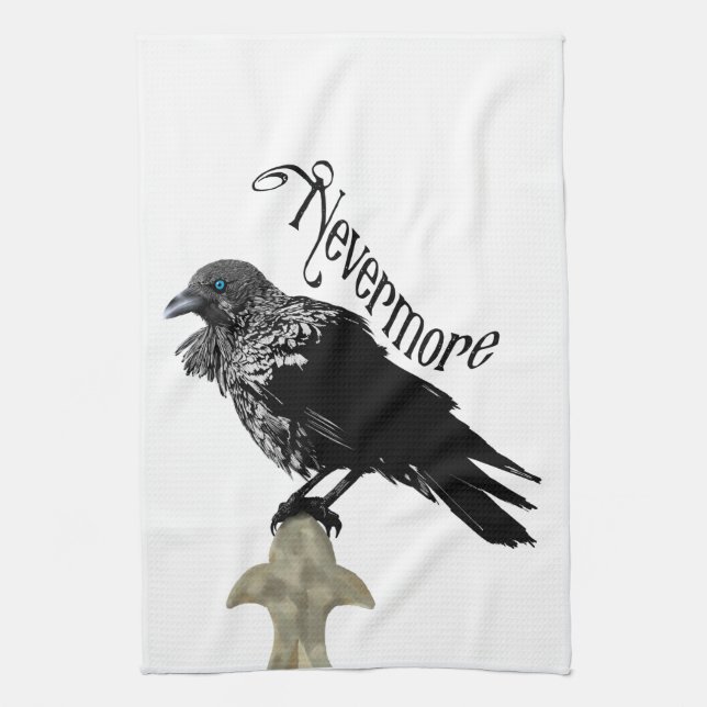 Nevermore Raven Tea Towel (Vertical)