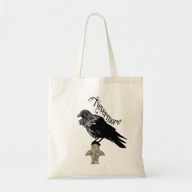 Nevermore Raven Tote Bag (Front)