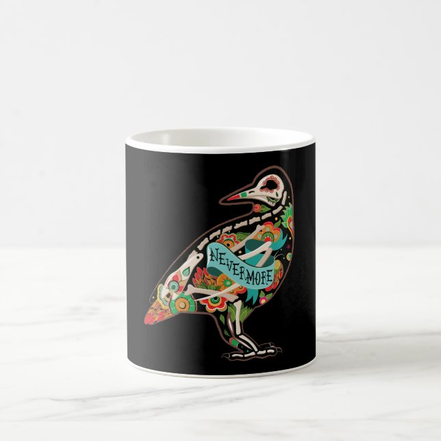 Nevermore Sugar Skull Raven Coffee Mug (Center)