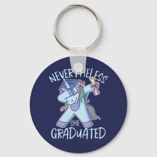 Nevertheless She Graduated Funny Graduation Humour Key Ring
