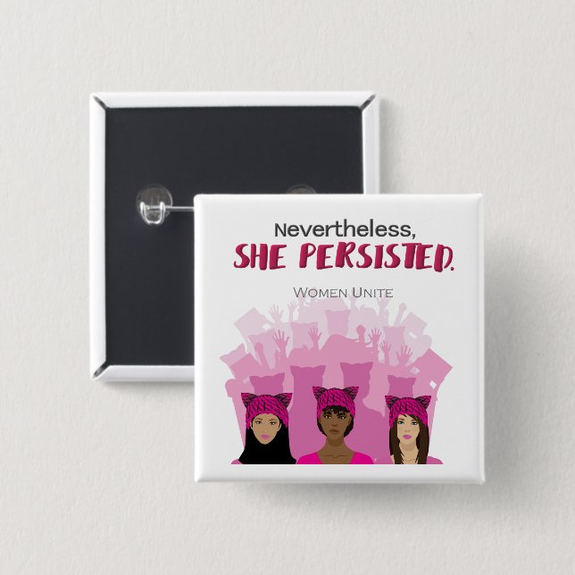 Nevertheless, She Persisted 15 Cm Square Badge (Front & Back)