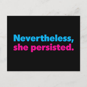 Nevertheless She Persisted Black Postcard