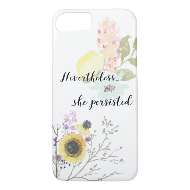 Nevertheless, she persisted Calligraphy Quote Case-Mate iPhone Case (Back)