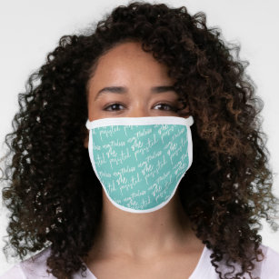 Nevertheless She Persisted on Teal Blue Face Mask