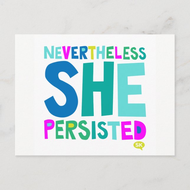 Nevertheless She Persisted Postcard (Front)