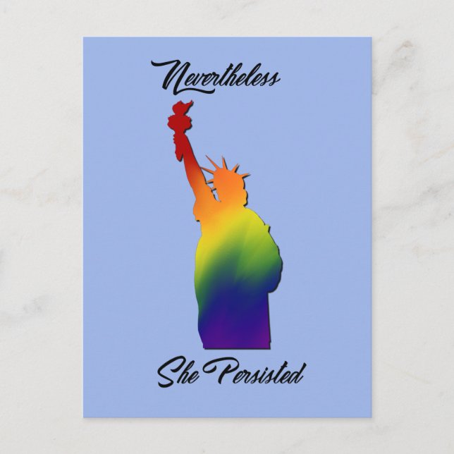 Nevertheless She Persisted Protest LGBT Postcard (Front)