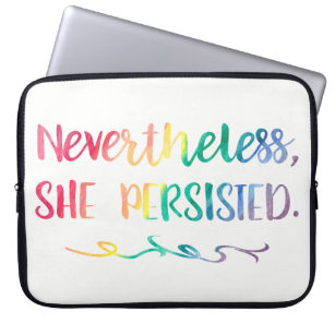 Nevertheless, She Persisted Rainbow Watercolor Laptop Sleeve