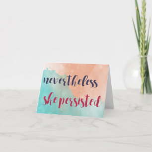 NevertheLess She Persisted Senator Warren Notecard