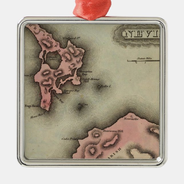 Nevis Metal Ornament (Front)