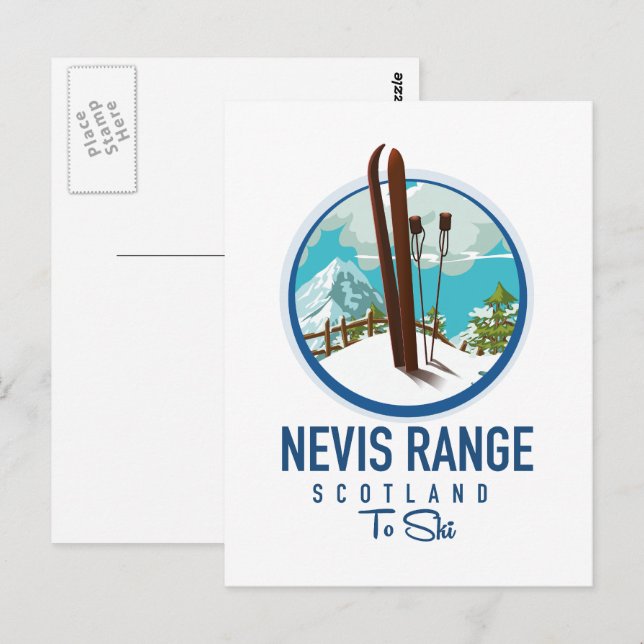 Nevis Range scotland Ski logo Postcard (Front/Back)