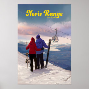 Nevis Range Scotland Ski Resort Travel Poster
