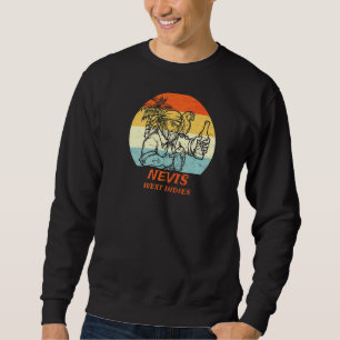 Nevis West Indies Vintage Pirate & Parrot Vacation Sweatshirt