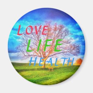 NEW1 LOVE LIFE HEALTH TREE MED MAGNET