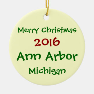 NEW 2016 ANN ARBOR MICHIGAN CHRISTMAS ORNAMENT