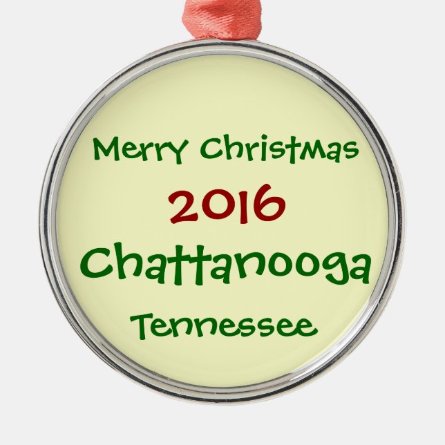 NEW 2016 Chattanooga Tennessee CHRISTMAS ORNAMENT (Front)