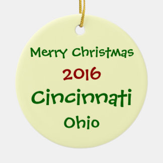 NEW 2016 CINCINNATI OHIO MERRY CHRISTMAS ORNAMENT