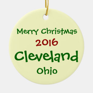 NEW 2016 CLEVELAND OHIO MERRY CHRISTMAS ORNAMENT