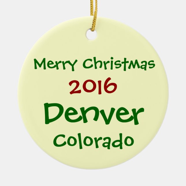 NEW 2016 CUSTOMIZABLE DENVER CHRISTMAS ORNAMENT (Front)