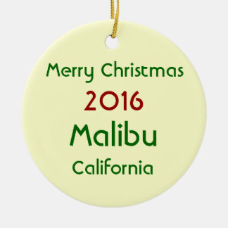 NEW 2016 MALIBU CALIFORNIA CHRISTMAS ORNAMENT